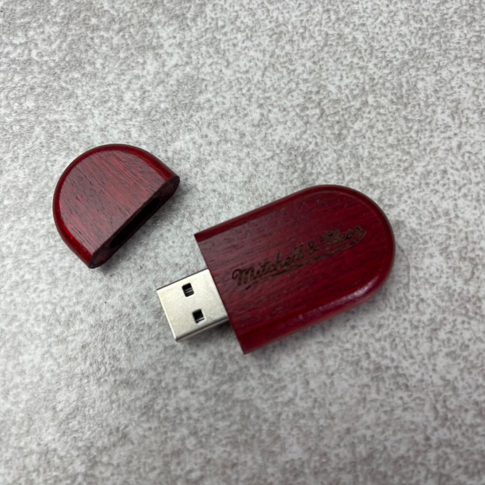 Mitchell & Ness — Engraved Wood USB Stick Flash Drive — Philadelphia Exclusive